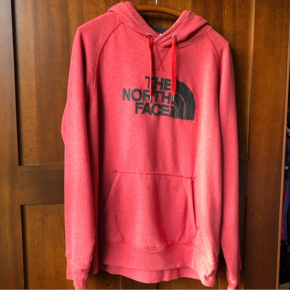 Men’s The North Face Red Hooded Fleece Sweatshirt Size Large - Picture 1 of 6